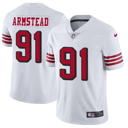Men's San Francisco 49ers #91 Arik Armstead White Vapor Untouchable Limited Stitched Jersey